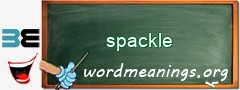 WordMeaning blackboard for spackle